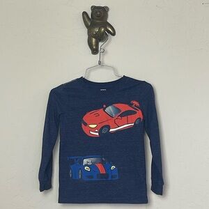 5/$25 🌈 Carters interactive sloth race car long sleeve shirts blue boys size 5